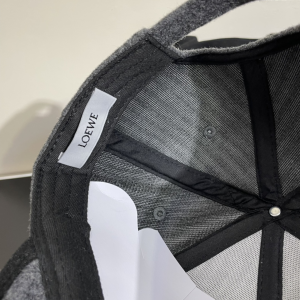 Loewe Anagram Grey Wool Baseball Cap Hat