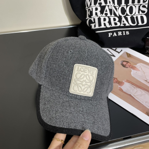 Loewe Anagram Grey Wool Baseball Cap Hat