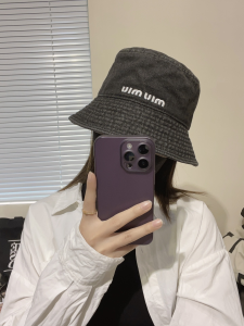 Miu Miu Black Denim Canvas Bucket Hat