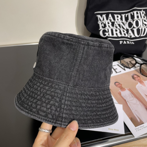 Miu Miu Black Denim Canvas Bucket Hat
