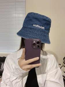 Miu Miu Blue Denim Canvas Bucket Hat
