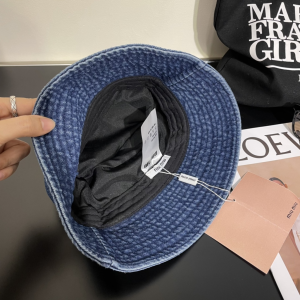 Miu Miu Blue Denim Canvas Bucket Hat