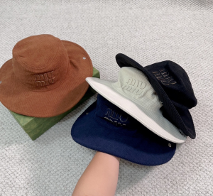 Miu Miu Logo Black Velvet Bucket Cap Hat