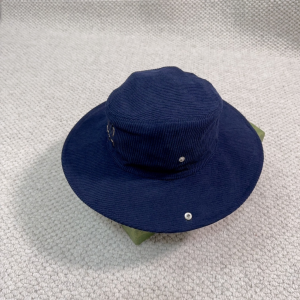 Miu Miu Logo Blue Velvet Bucket Cap Hat