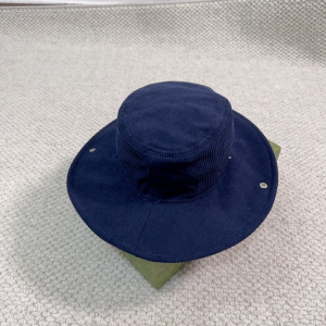Miu Miu Logo Blue Velvet Bucket Cap Hat