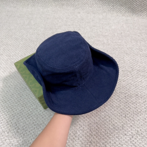 Miu Miu Logo Blue Velvet Bucket Cap Hat