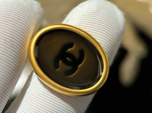 Chanel CC Logo Gold Oval Earrings