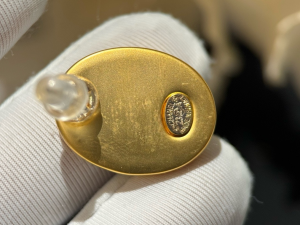 Chanel CC Logo Gold Oval Earrings