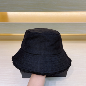 Fendi Black FF Jacquard Canvas Bucket Cap Hat Fendi Black FF Jacquard Canvas Bucket Cap Hat
