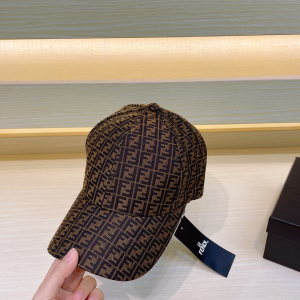 Fendi Brown FF Jacquard Canvas Baseball Cap Hat Fendi Brown FF Jacquard Canvas Baseball Cap Hat
