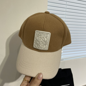 Loewe Anagram Tan Beige Wool Baseball Cap Hat Loewe Anagram Tan Beige Wool Baseball Cap Hat