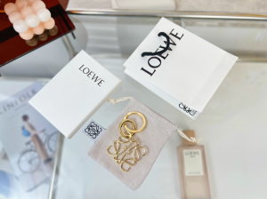 Loewe Gold Anagram Keyrings Bag Charms