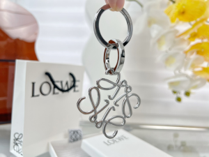 Loewe Silver Anagram Keyrings Bag Charms