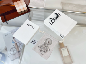 Loewe Silver Anagram Keyrings Bag Charms
