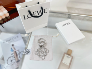 Loewe Silver Anagram Keyrings Bag Charms