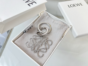 Loewe Silver Anagram Keyrings Bag Charms