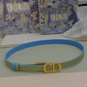 Dior 30 Montaige Green Blue Leather Belt