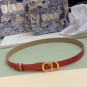 Dior 30 Montaige Red Beige Leather Belt