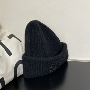 Loewe Anagram Knit Wool Beanie Black