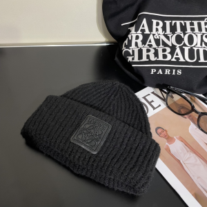 Loewe Anagram Knit Wool Beanie Black