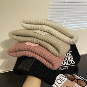 Loewe Anagram Knit Wool Beanie Black