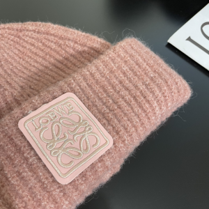 Loewe Anagram Knit Wool Beanie Pink
