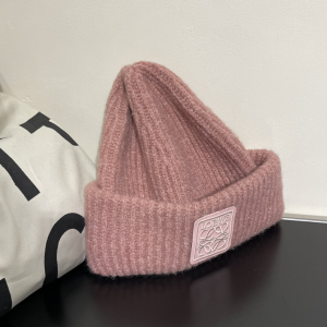 Loewe Anagram Knit Wool Beanie Pink