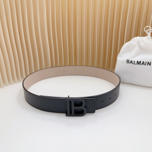 Balmain B Logo Buckle Black Leather Belt 40MM Balmain B Logo Buckle Black Leather Belt 40MM