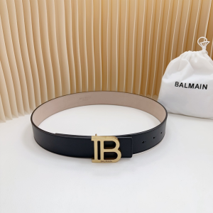 Balmain B Logo Buckle Black Leather Belt 40MM Balmain B Logo Buckle Black Leather Belt 40MM