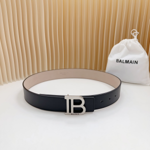 Balmain B Logo Buckle Black Leather Belt 40MM Balmain B Logo Buckle Black Leather Belt 40MM