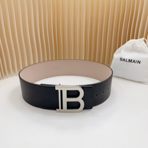 Balmain B Logo Buckle Black Leather Belt 70MM Balmain B Logo Buckle Black Leather Belt 70MM
