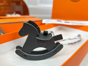 Hermes Black Leather Rocking Horse Bag Charms