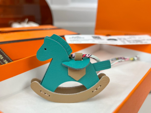 Hermes Green Leather Rocking Horse Bag Charms