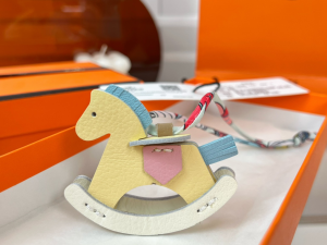Hermes Yellow Leather Rocking Horse Bag Charms