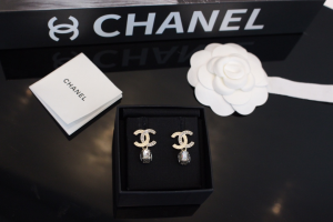 Chanel CC Logo Drop Earrings