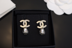 Chanel CC Logo Drop Earrings
