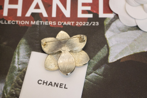 Chanel Crystal CC Flower Brooch