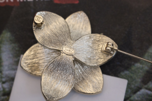 Chanel Crystal CC Flower Brooch