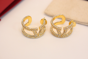 Valentino Crystal Vlogo Earrings