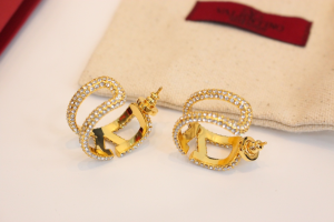 Valentino Crystal Vlogo Earrings