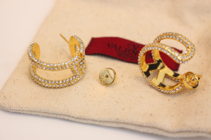 Valentino Crystal Vlogo Earrings