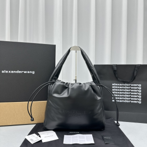 Alexander Wang Large Ryan Puff Shoulder Crossbody Bag Black Leather Alexander Wang Large Ryan Puff Shoulder Crossbody Bag Black Leather