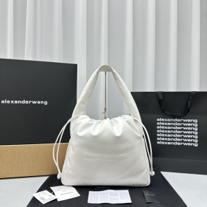 Alexander Wang Large Ryan Puff Shoulder Crossbody Bag White Leather Alexander Wang Large Ryan Puff Shoulder Crossbody Bag White Leather