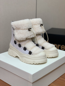 BRUNELLO CUCINELLI Shearling Trimmed Leather and Suede Ankle Boots White BRUNELLO CUCINELLI Shearling Trimmed Leather and Suede Ankle Boots White