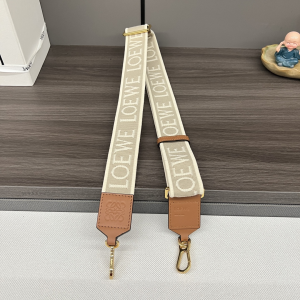 Loewe Anagram Shoulder Strap Natural Brown Jacquard and Calfskin Loewe Anagram Shoulder Strap Natural Brown Jacquard and Calfskin