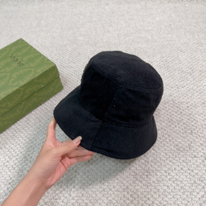 Miu Miu Logo Black Velvet Bucket Hat