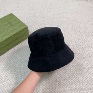 Miu Miu Logo Black Velvet Bucket Hat