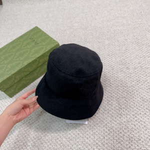 Miu Miu Logo Black Velvet Bucket Hat