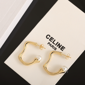 Celine Pearl Hoop Earrings