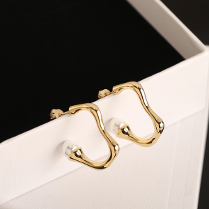 Celine Pearl Hoop Earrings